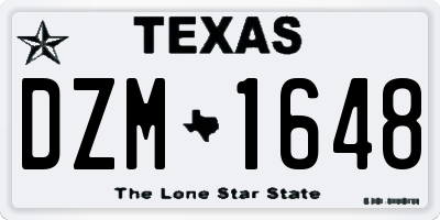 TX license plate DZM1648
