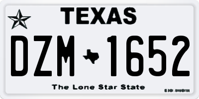 TX license plate DZM1652