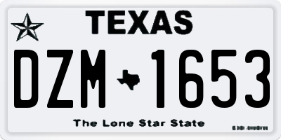 TX license plate DZM1653