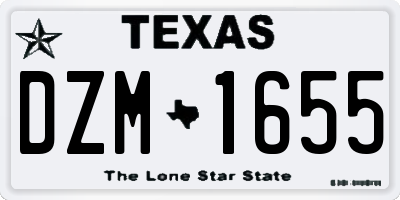 TX license plate DZM1655