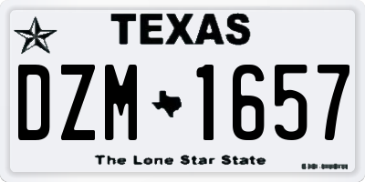 TX license plate DZM1657