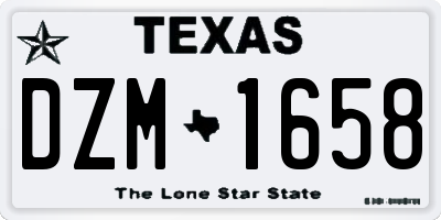 TX license plate DZM1658