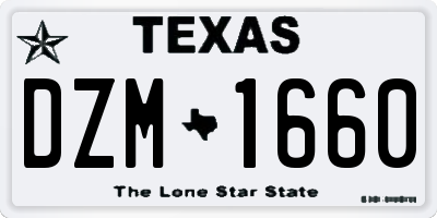 TX license plate DZM1660