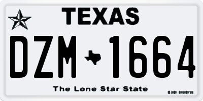 TX license plate DZM1664