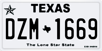 TX license plate DZM1669