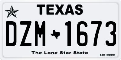 TX license plate DZM1673