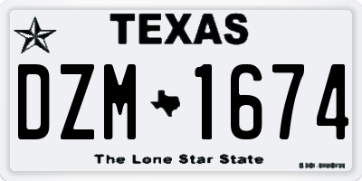 TX license plate DZM1674