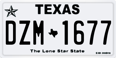 TX license plate DZM1677