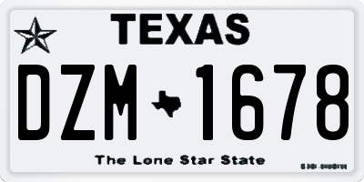 TX license plate DZM1678