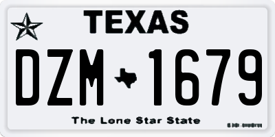 TX license plate DZM1679