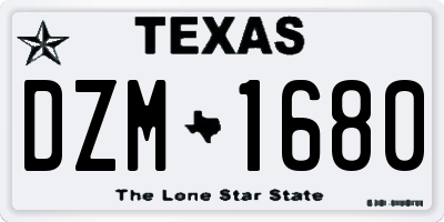 TX license plate DZM1680