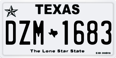 TX license plate DZM1683