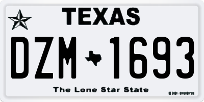 TX license plate DZM1693