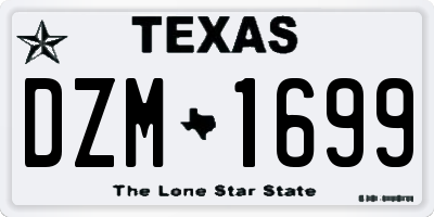TX license plate DZM1699