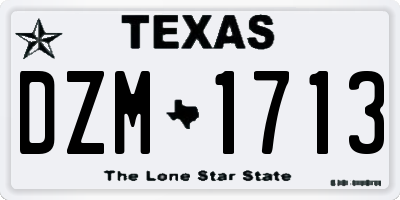 TX license plate DZM1713