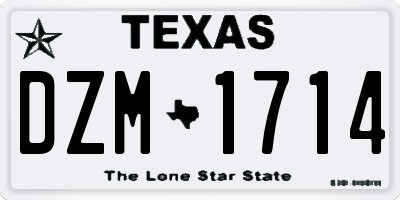TX license plate DZM1714