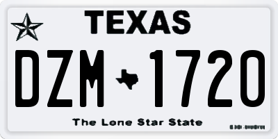 TX license plate DZM1720