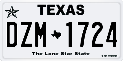 TX license plate DZM1724