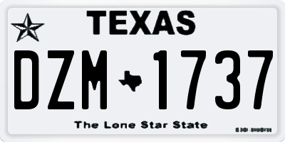 TX license plate DZM1737