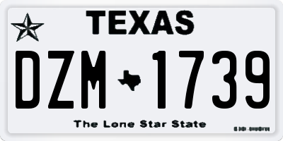 TX license plate DZM1739