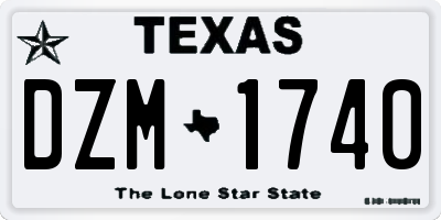 TX license plate DZM1740