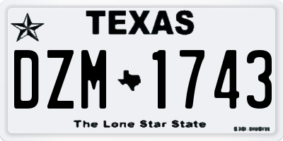 TX license plate DZM1743