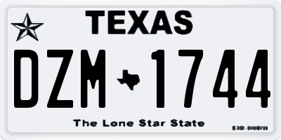 TX license plate DZM1744