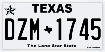 TX license plate DZM1745