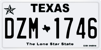 TX license plate DZM1746