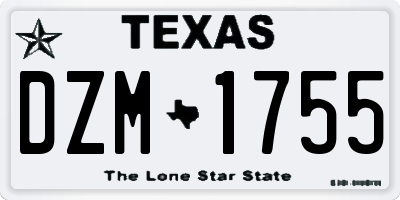 TX license plate DZM1755