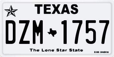 TX license plate DZM1757