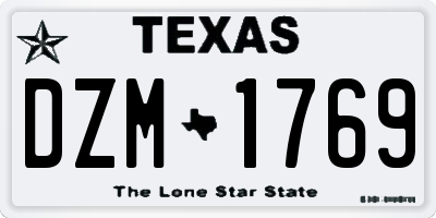 TX license plate DZM1769