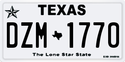 TX license plate DZM1770
