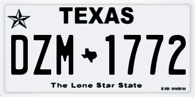 TX license plate DZM1772