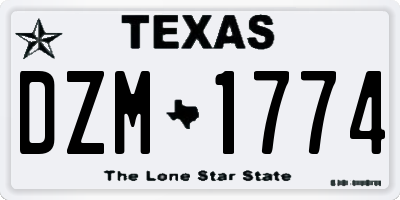 TX license plate DZM1774