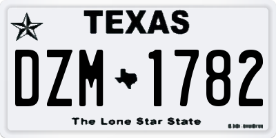 TX license plate DZM1782