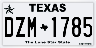 TX license plate DZM1785