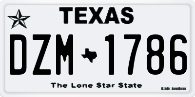 TX license plate DZM1786
