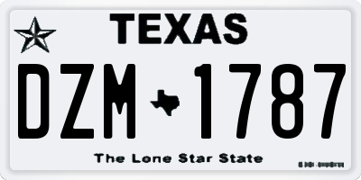 TX license plate DZM1787