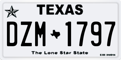 TX license plate DZM1797