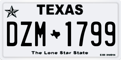 TX license plate DZM1799