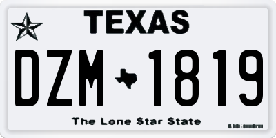 TX license plate DZM1819