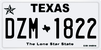 TX license plate DZM1822