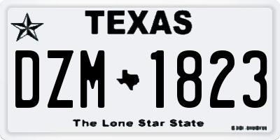 TX license plate DZM1823