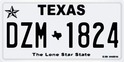 TX license plate DZM1824