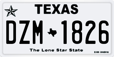 TX license plate DZM1826