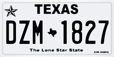 TX license plate DZM1827
