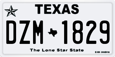 TX license plate DZM1829