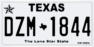 TX license plate DZM1844