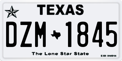 TX license plate DZM1845
